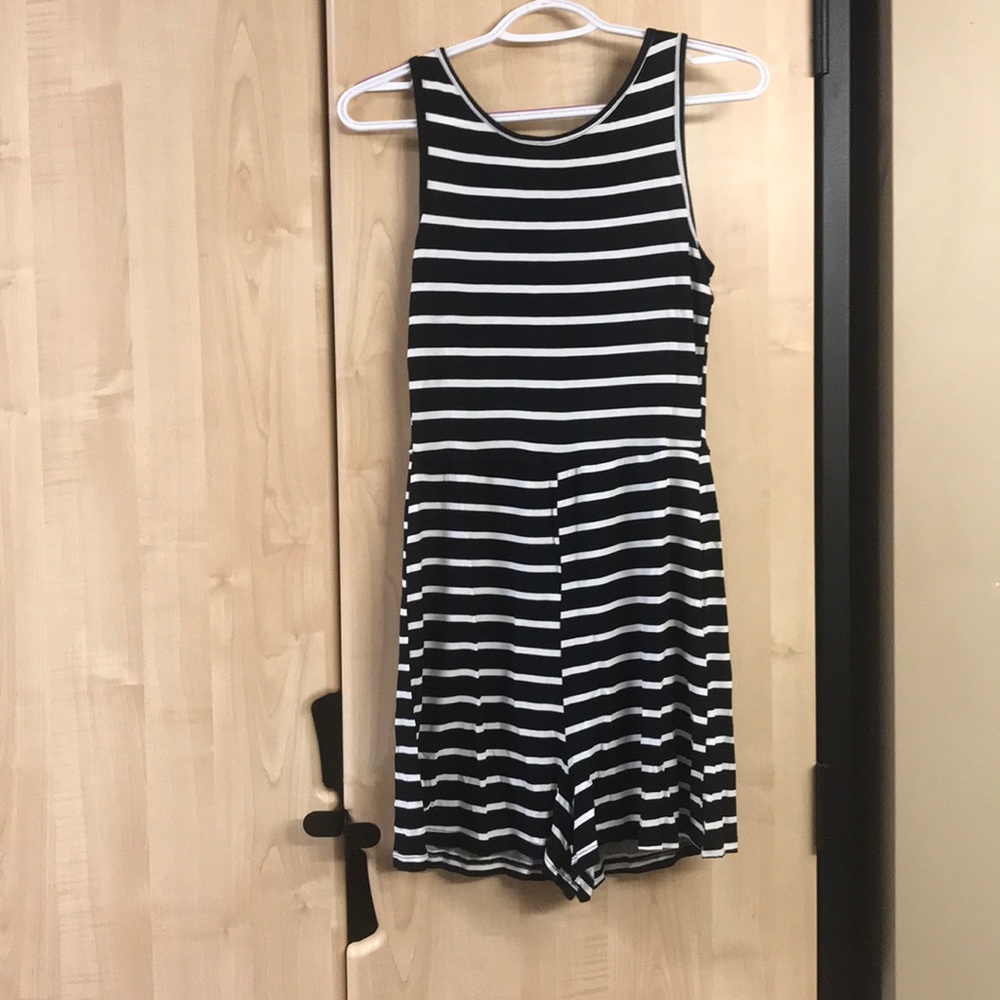Stripe Button Detail Playsuit